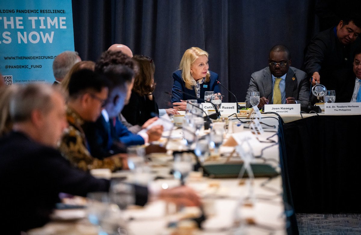 A pleasure speaking at the Pandemic Fund’s roundtable this week on the sidelines of the #WBGMeetings.
 
UNICEF appreciates working with the Pandemic Fund in 23 countries to strengthen national systems to ensure a healthy and safe future #ForEveryChild