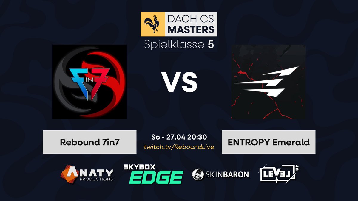 EmeraldEnt19625's tweet photo. Heute geht es weiter für uns in der #DACHCSMasters am Spieltag 7.
Wir treffen auf @TeamReboundgg 7in7 um 20:30!

Es gibt einen Cast von Rebound Gaming unter: https://t.co/7jroRK25uo

GL &amp; HF! https://t.co/QSt1rxH3Wy