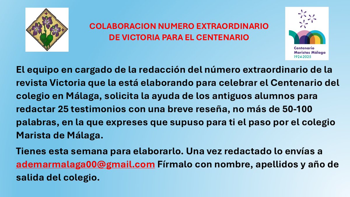 Te atreves? #CentenarioMaristasMálaga  #100MaristasMálaga