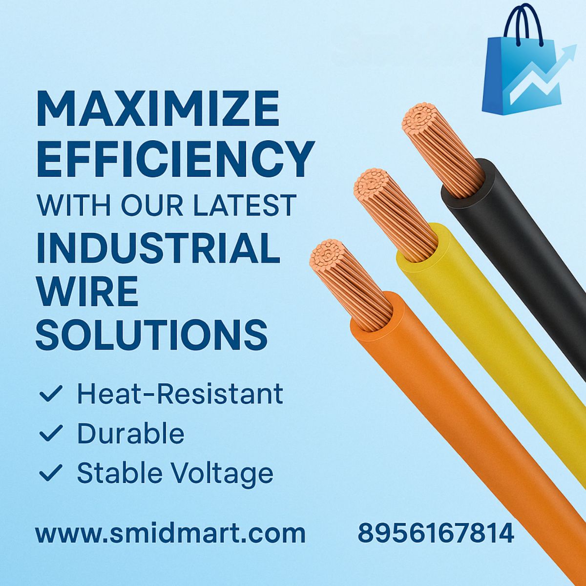 smidmart90240's tweet image. Maximize plant efficiency with SmidMart’s industrial wires—heat-resistant, durable, and voltage-stable. Perfect for panels, machinery &amp;amp; control systems. smidmart.com/?utm_source=tw… | 8956167814
#SmidMart #IndustrialWires #WireSolutions