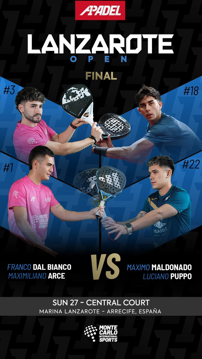 🔴 LIVE
FINAL

Arce/Dal Bianco 🆚 Puppo/Maldonado

🇪🇸 youtube.com/live/7W1finlab…
🇬🇧 youtube.com/live/HfOXsEW4Z…

#A1LanzaroteOpen
