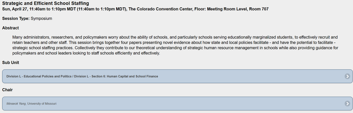 Paul__Bruno's tweet photo. We've got a cool session with cool people today in the 11:40 window on Strategic and Efficient School Staffing. Stop by room 707, say hi, etc. #aera25 #aera2025
https://t.co/C1rmKII2x8 https://t.co/UnaHODxQEx