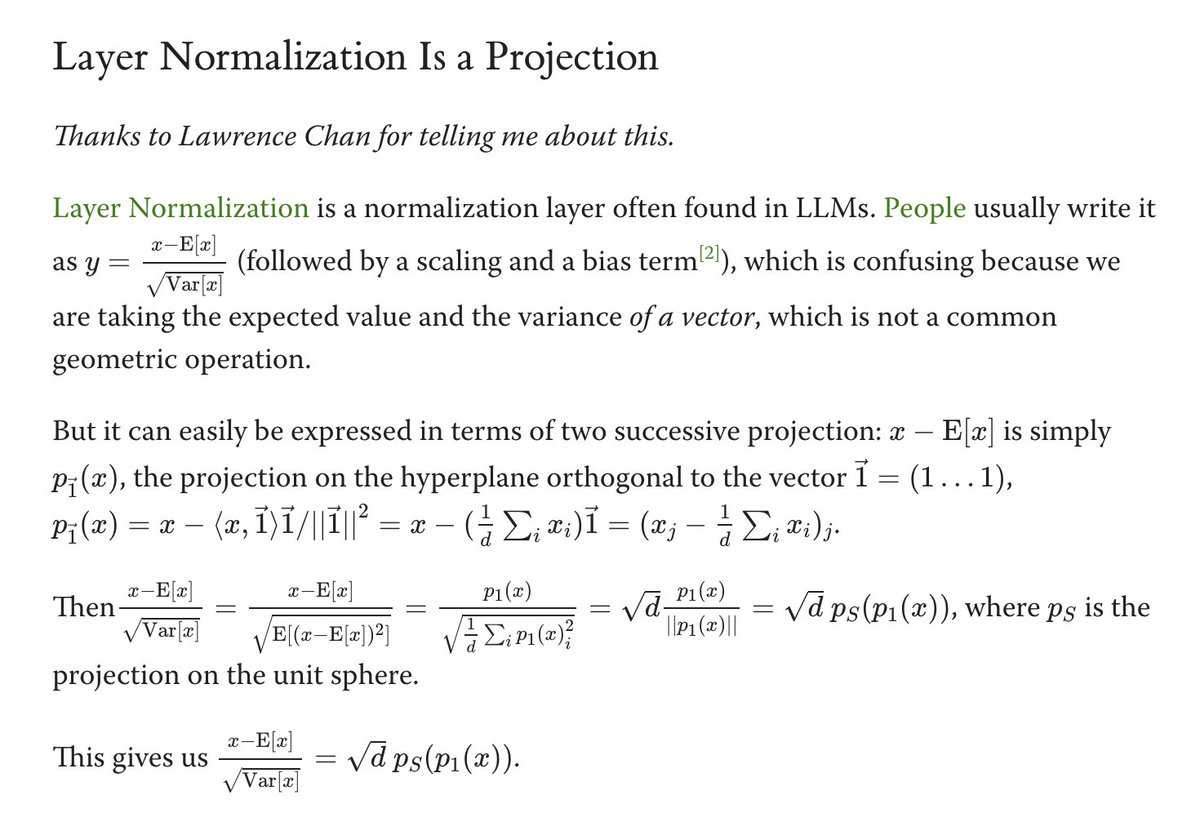 Absolutely gold article. Changed the way I see Layer Norm