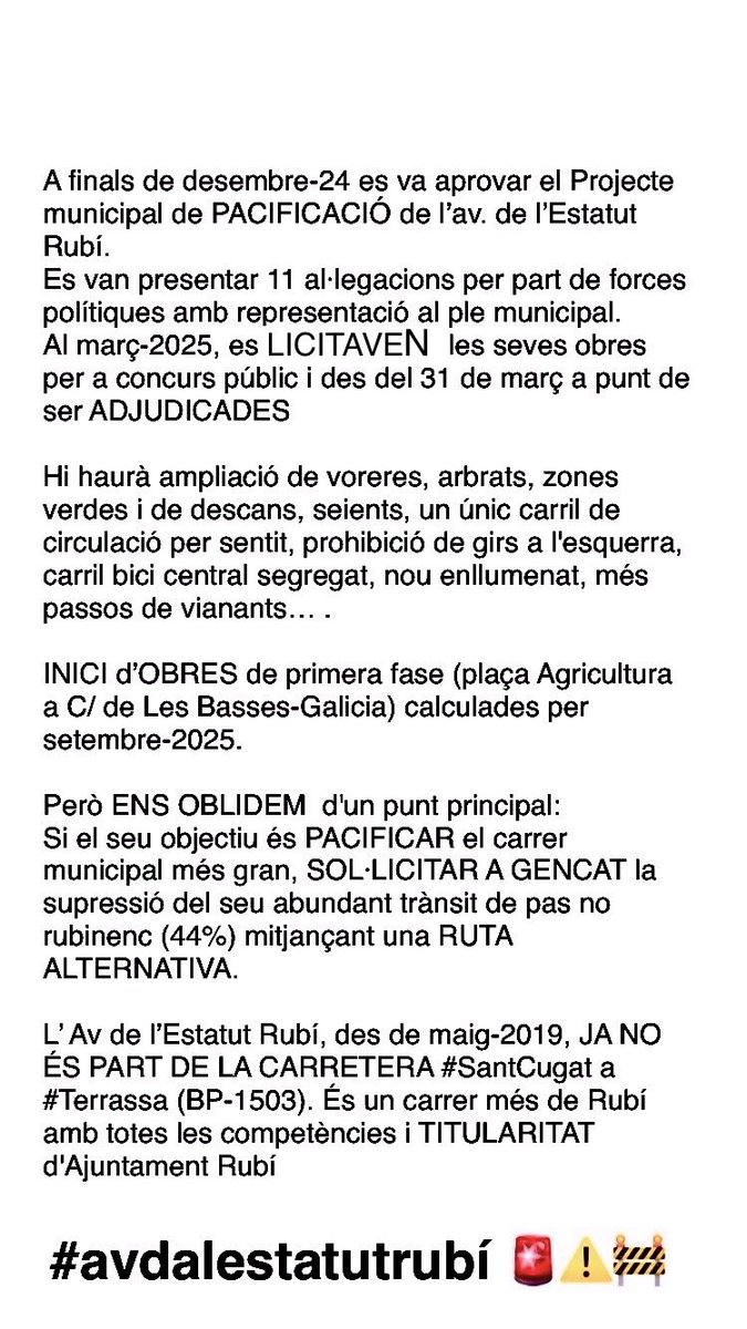 JamairalJess's tweet photo. #rubicity @AjRubi (@PSCRubi +@ecprubi) @esquerrarubi @RubiVox @veinsxrubi @AUP_Rubi @PPopularRubi 
#avdalestatutrubí 🚨⚠️🚧
@radiorubicat @totrubi @DiarideRubi_ 

🫶Consideració constructiva a totes les forces municipals amb representació  a l’Ajuntament de Rubí.
#milloremrubi https://t.co/cwHwm4HeVJ