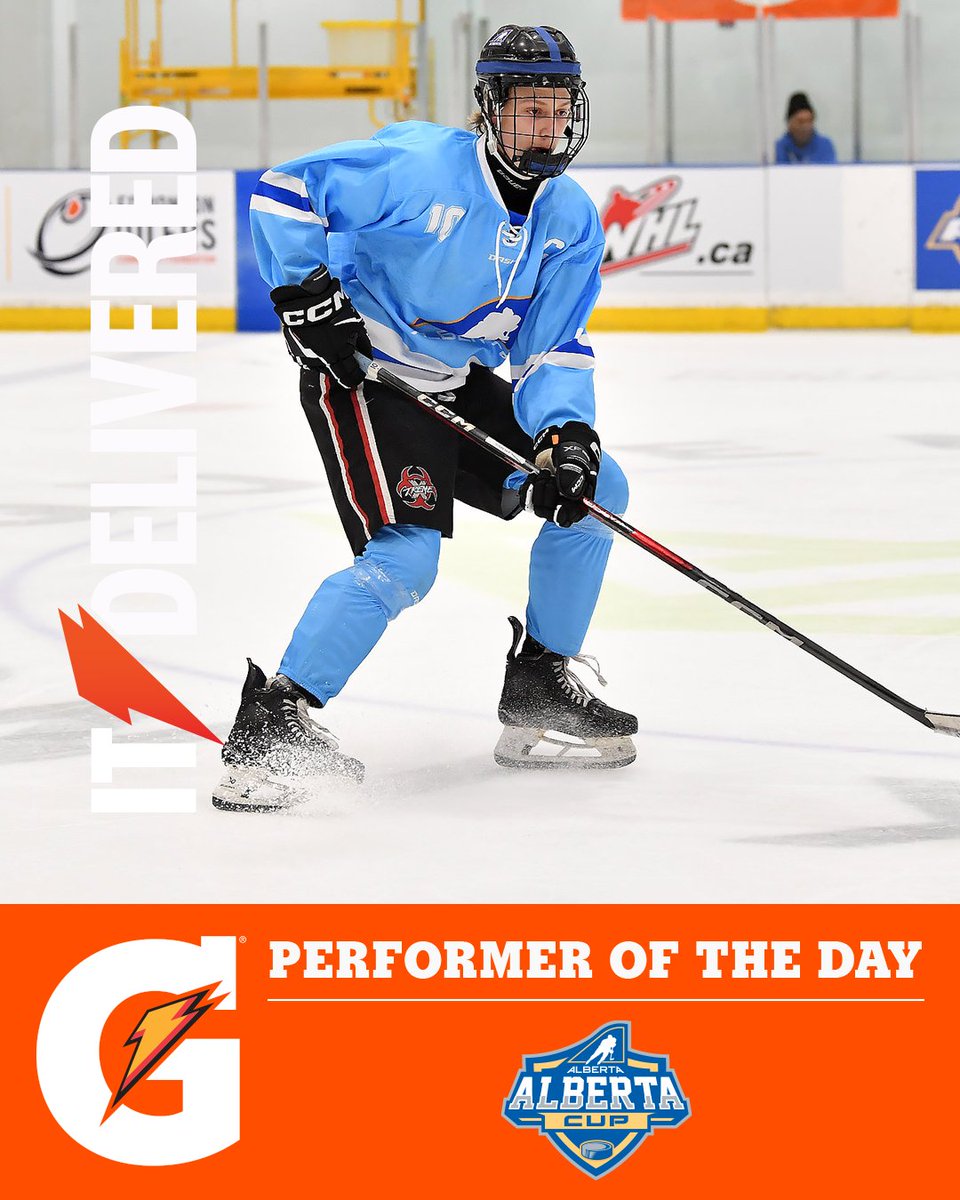 HockeyAlberta's tweet photo. #10 Owen Grassick | Team Blue⁠
⁠
Grassick opened the scoring on the power play in the Team Blue vs. Team Red matchup and picked up his third point of the tournament! 💥 Grassick is our @Gatorade Performer of the Day!⁠
⁠
#ABCup https://t.co/Q2z1Ja4vt2