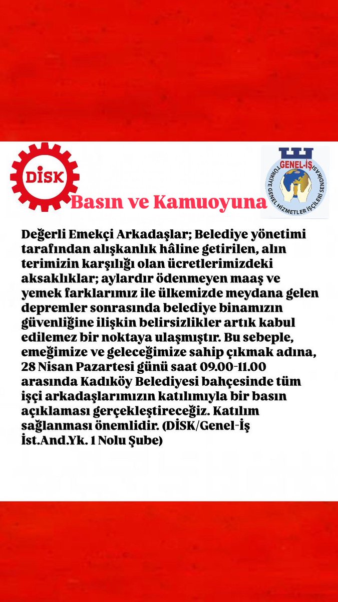 28 Nisan Pazartesi saat 09:00-11:00 arası Kadıköy Belediyesi bahçesindeyiz!