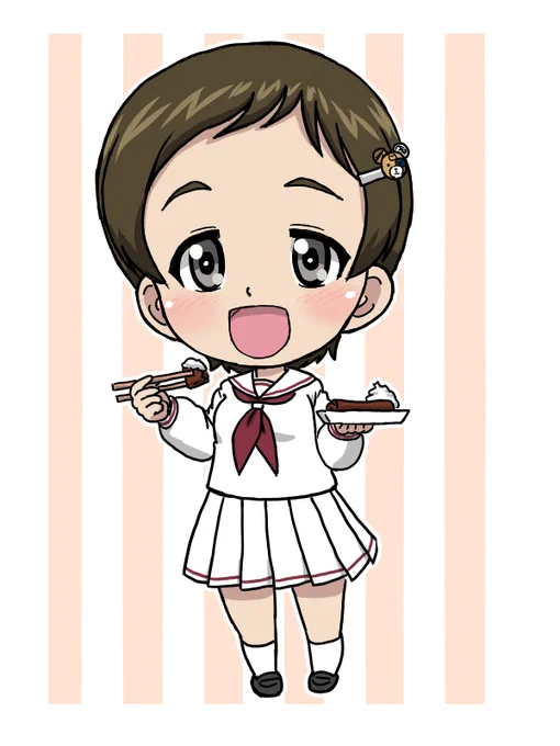 #週末ガルパンお絵描き120分一本勝負20250427#週末ガルパンお絵描き120分一本勝負 お題「戦車長」から小島エミちゃんギャル制服ver,です 