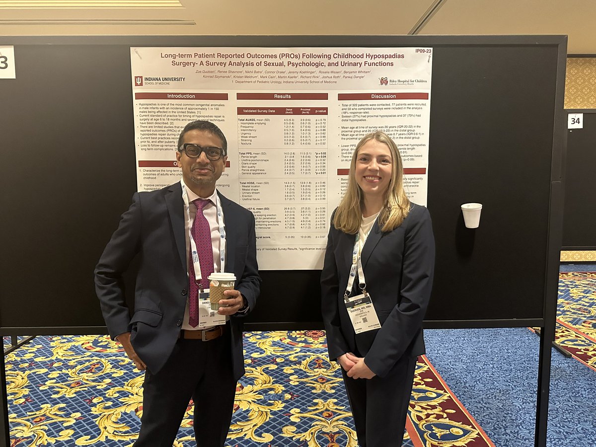 Indiana University Department of Urology (@iuuro) on Twitter photo PGY2s <a href="/AKMahenthiran/">Ashorne Mahenthiran, MD</a> and <a href="/zguckien/">Zoë Guckien, MD, MBA</a> with Dr. Dangle presenting in the early Sunday morning pediatric urology poster session #AUA25 PGY2s <a href="/AKMahenthiran/">Ashorne Mahenthiran, MD</a> and <a href="/zguckien/">Zoë Guckien, MD, MBA</a> with Dr. Dangle presenting in the early Sunday morning pediatric urology poster session #AUA25