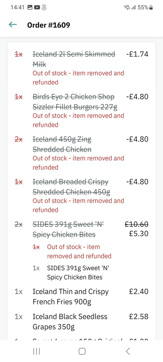 peter_ramsey1's tweet photo. @IcelandFoods 

Half the order not available 

Instead of checking is this OK to send let's go ahead anyway and send not much food.

Not long out of hospital needed some bits to put away and great I get this sent costing me loads... 

Cheers I won't bother again https://t.co/645d0PlVIy