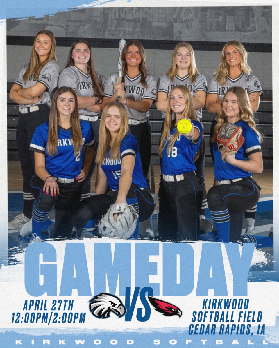 Kirkwood Eagles (@kirkwoodeagles) on Twitter photo SOFTBALL
𝐒𝐨𝐩𝐡𝐨𝐦𝐨𝐫𝐞 𝐃𝐚𝐲!
🆚 Northeast
🕚 12:00PM/2:00PM
📍 Kirkwood Softball Field I Cedar Rapids, IA
🔗kirkwoodeagles.com/live
#GoEagles🦅🥎 |
<a href="/KCC_SB/">Kirkwood Softball</a> SOFTBALL
𝐒𝐨𝐩𝐡𝐨𝐦𝐨𝐫𝐞 𝐃𝐚𝐲!
🆚 Northeast
🕚 12:00PM/2:00PM
📍 Kirkwood Softball Field I Cedar Rapids, IA
🔗kirkwoodeagles.com/live
#GoEagles🦅🥎 |
<a href="/KCC_SB/">Kirkwood Softball</a>