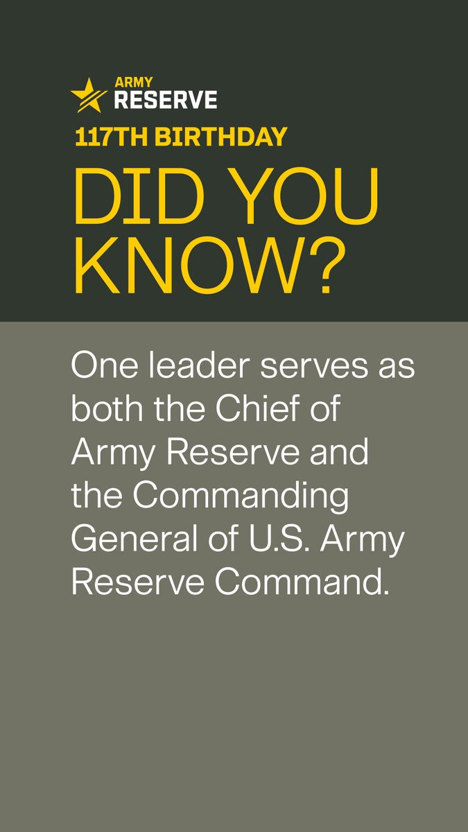 #DYK 

April marks the U.S. Army Reserve's Birthday Month! Join us in celebrating our 117th Birthday by learning more about #USARThroughTime!⏱️ 

#ArmyReserve117