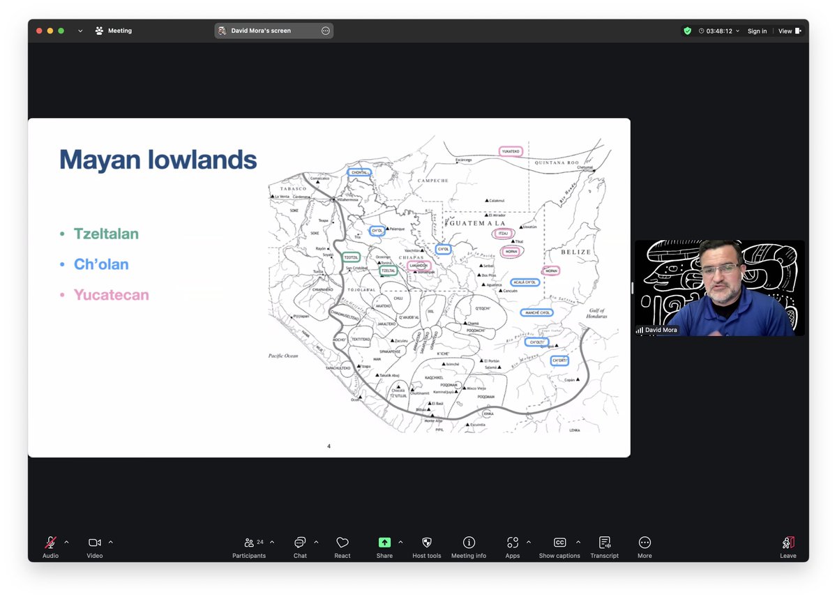 David Mora-Marín (U of North Carolina at Chapel Hill) zooming in and out through the #historicalsociolinguistics of epigraphic Mayan on Day 1 of the 2025 #NARNiHS Research Incubator (4/25/2025).
