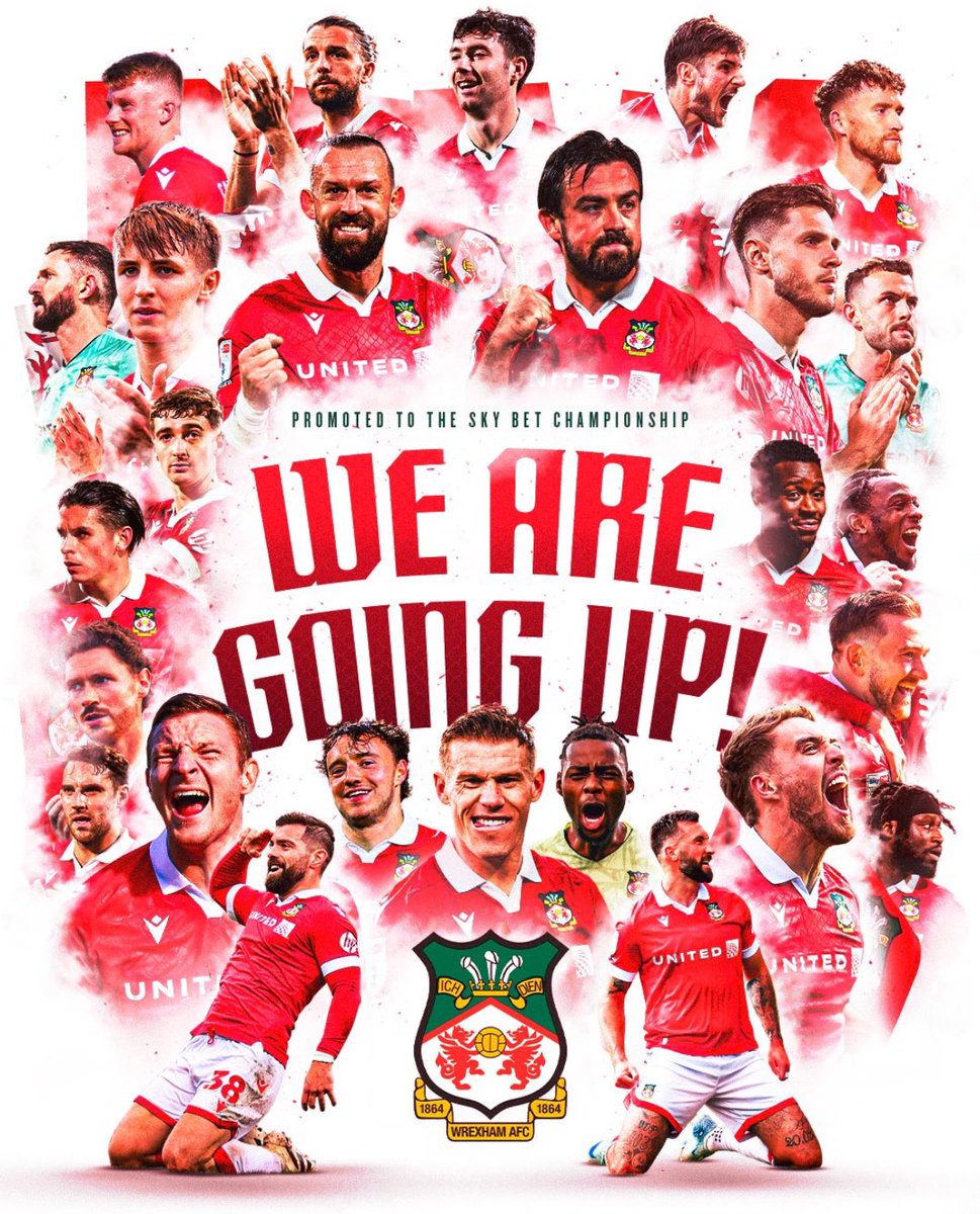 Warm congrats to our clients AFC Wrexham. Looking forward to the coming weeks and projects ahead. What an achievement.