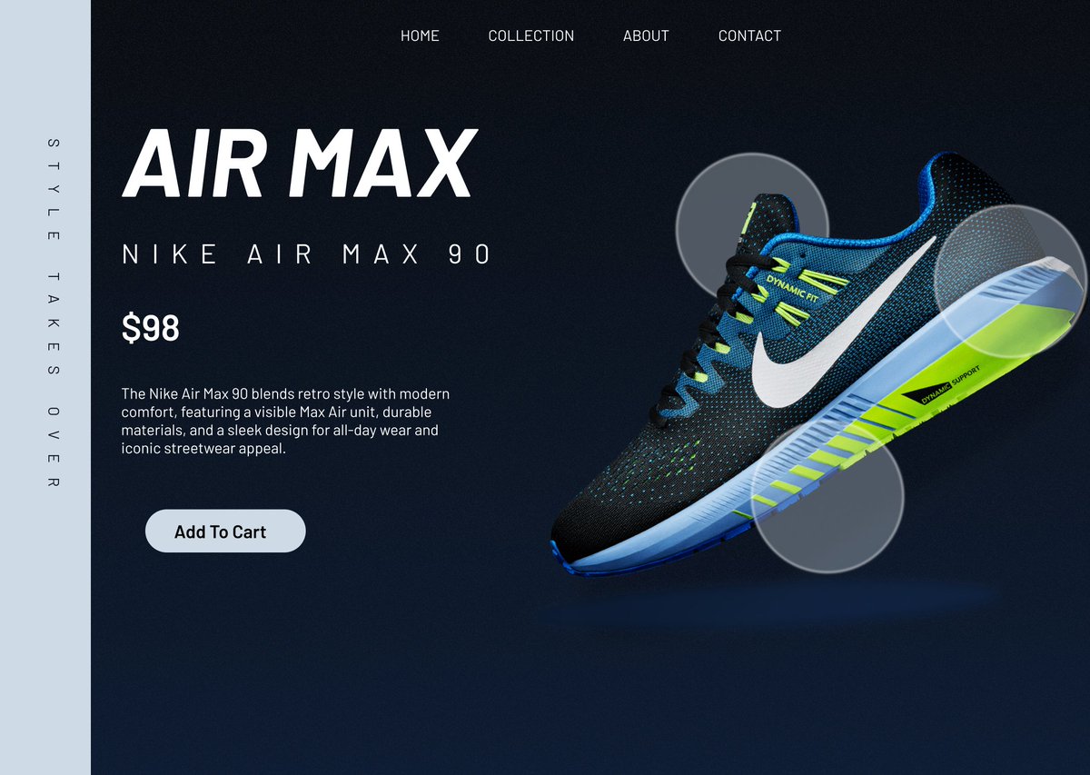 Asyncwave_AI's tweet photo. Just crafted this Nike Air Max landing page in Figma!  Focused on clean UI, modern vibes, and user-first design. 

Feedback is welcome! https://t.co/NZKkeDpqpT