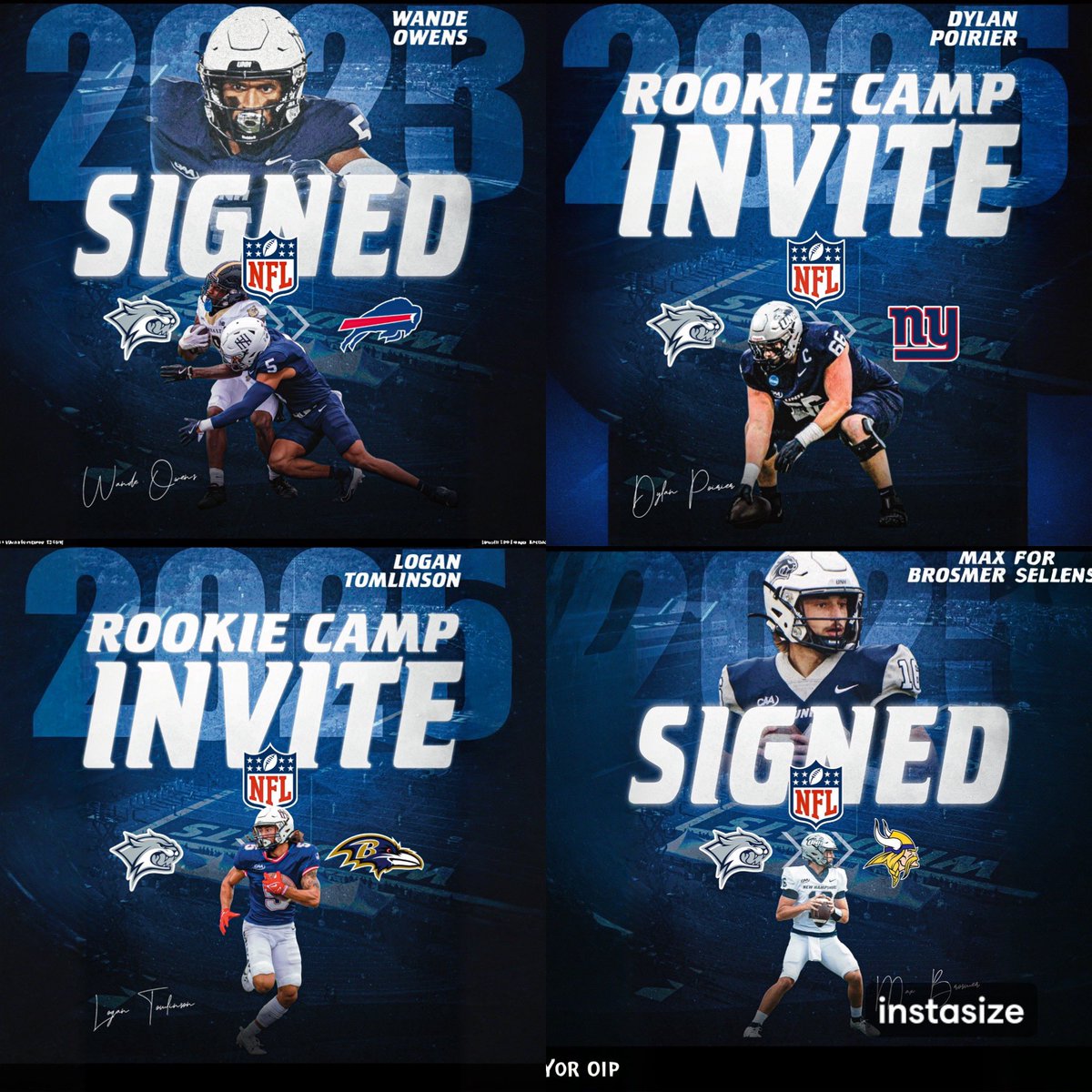 UNH Friends of Football (aka ‘Cat Club) (@unhcatclub) on Twitter photo What an impressive Class!
You Make us Proud!
Best of Luck in your next Football adventures 🏈‼️
<a href="/wande_owens/">Wande Owens</a> <a href="/DylanPoirier21/">Dylan Poirier</a> <a href="/LoganTomlinson_/">Logan Tomlinson</a> <a href="/maxtbro/">Max Brosmer</a>
<a href="/UNH_Football/">New Hampshire Football</a>
<a href="/UNHWildcats/">UNH Wildcats</a> What an impressive Class!
You Make us Proud!
Best of Luck in your next Football adventures 🏈‼️
<a href="/wande_owens/">Wande Owens</a> <a href="/DylanPoirier21/">Dylan Poirier</a> <a href="/LoganTomlinson_/">Logan Tomlinson</a> <a href="/maxtbro/">Max Brosmer</a>
<a href="/UNH_Football/">New Hampshire Football</a>
<a href="/UNHWildcats/">UNH Wildcats</a>