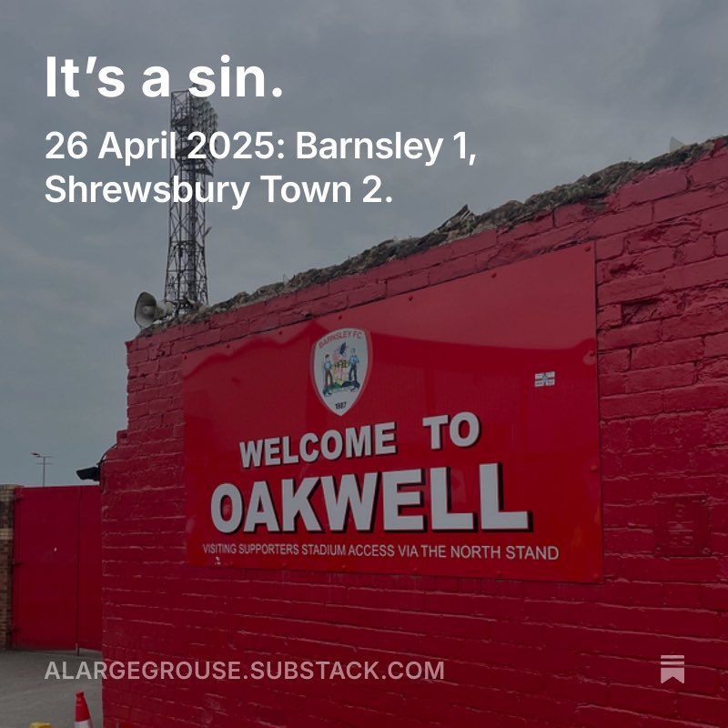 Salop_Ian's tweet image. The final away match day sketch from A Large Grouse. 🥃
Barnsley v #Salop
open.substack.com/pub/alargegrou…
🟦🟧🟦🟧🟦🟧