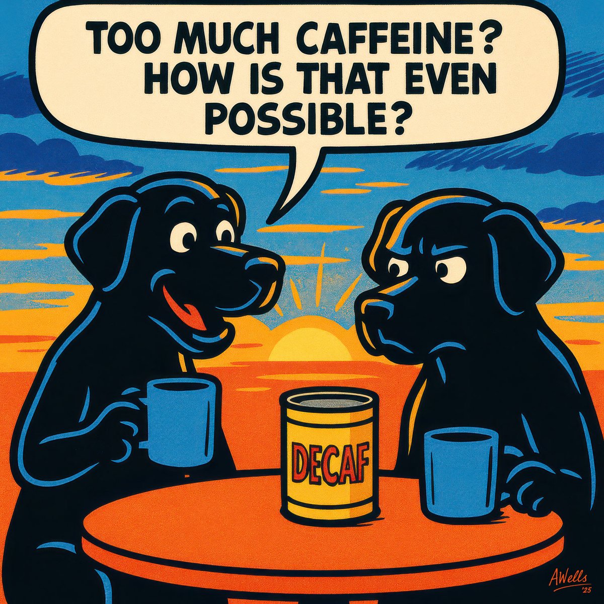 beachtv's tweet photo. Too much caffeine? Weird. Never heard of such a thing.
04.27.2025
#CoffeeWithDogs #CoffeeFirst #AiArt #WalterAndWaylon https://t.co/AAFNhH8giP