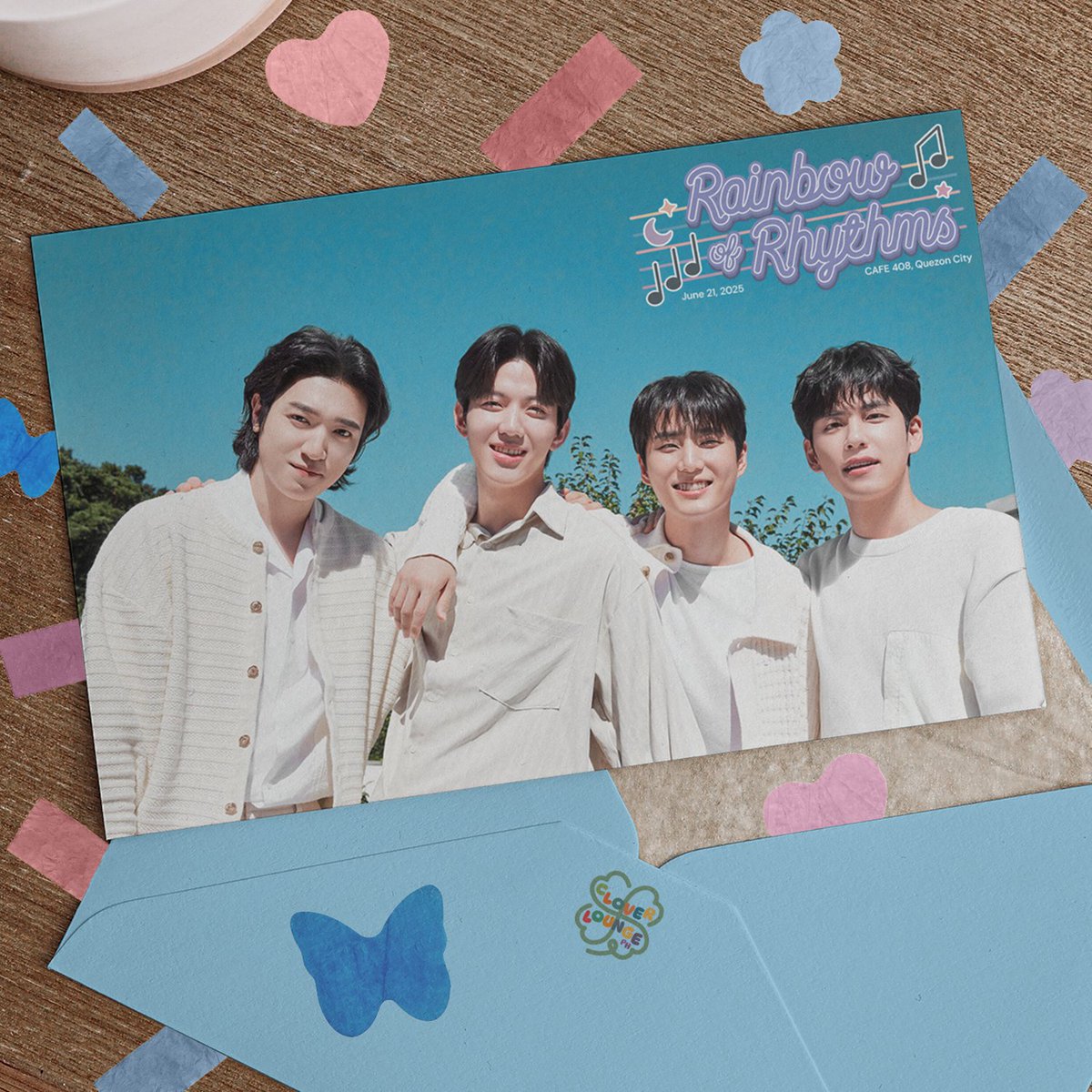 cloverloungeph's tweet photo. My Days, A Rainbow of Rhythms is about to light up the sky!🌈🎶

🔗 Interest Check here: https://t.co/0SG1oeKRMr

#RainbowOfRhythms #DAY6 https://t.co/ZzJ2g4Brdu