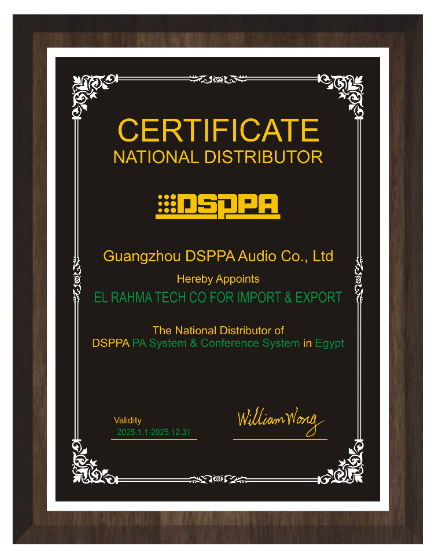GuangzhouDSPPA's tweet image. 🚀 Official Announcement: #DSPPA Partners with EL RAHMA TECH CO for Egypt Market. 🤝

🔗 Discover more about DSPPA Audio at:
 dsppacs.com &amp;amp; dsppatech.com
📩Let’s connect: export@dsppa.com

#AVSolutions #PASystems #Publicaddress #conferencesystem