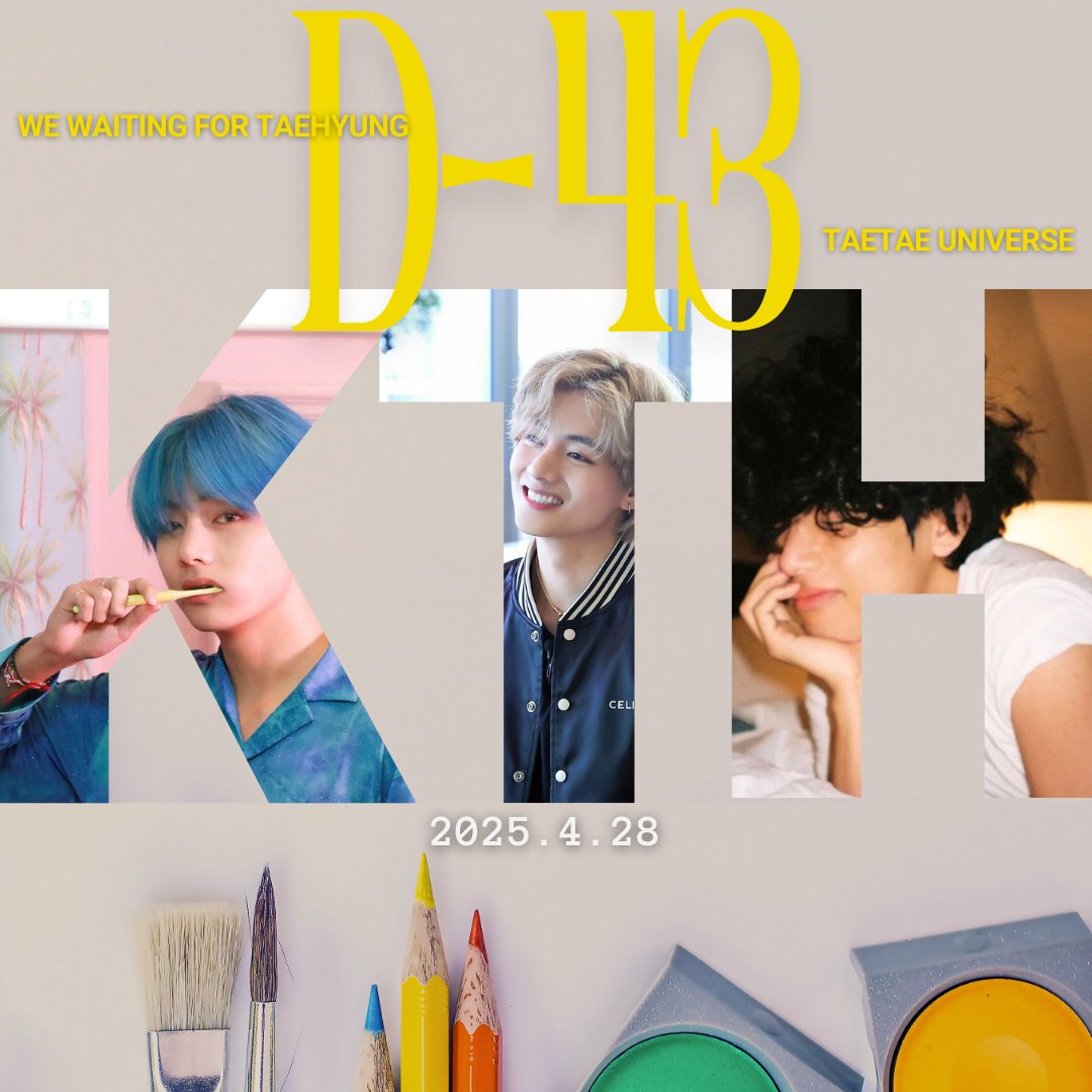 🐻 #テヒョンさんに会えるまで 43日🗓️

2025.4.28
テヒョンさんといえば何色を思い浮かべますか？どんな色でもテヒョンさんの輝きをより一層引き立ててくれますね🎨

これからの人生、彩り豊かで幸せに満ちた毎日になりますように。ずっと変わらずこれからも応援しています💜

#WeWaitingForTaehyung