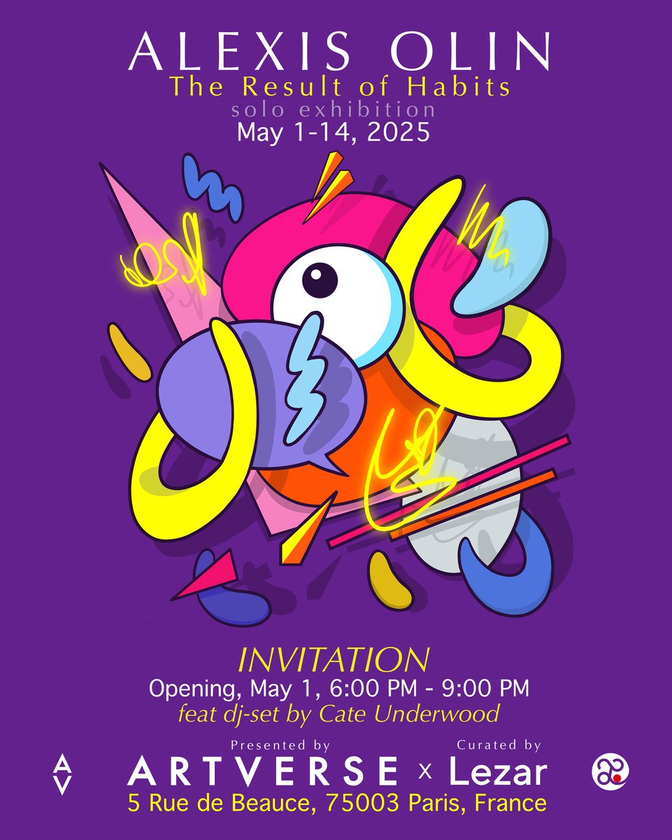 Jean-Michel Pailhon ๐งข (@jmpailhon) on Twitter photo GM
Tomorrow (May 1st) from 6 pm is the grand opening of the exhibition of <a href="/alexisolinart/">Alexis Olin</a> at <a href="/ArtverseParis/">Artverse</a>
An amazing artist in an amazing place. Curated by <a href="/LezarHouse/">Lezar House</a>
To attend, you can register on the link below๐ GM
Tomorrow (May 1st) from 6 pm is the grand opening of the exhibition of <a href="/alexisolinart/">Alexis Olin</a> at <a href="/ArtverseParis/">Artverse</a>
An amazing artist in an amazing place. Curated by <a href="/LezarHouse/">Lezar House</a>
To attend, you can register on the link below๐