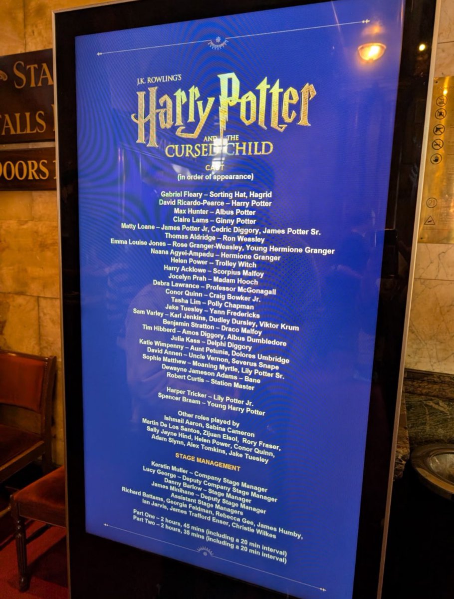 CursedChild_LDN's tweet photo. The end of another week and on cover duty today are #MaxHunter as Albus, @emma_jonesxx as Rose, @helen_power as Trolley Witch, @conor_quinnnn as Craig, @JakeTuesley8 as Yann, @BenjStratton1 as Draco, #TimHibberd as Dumbledore and #KatieWimpenny as Umbridge! Have a great show! ⚡️ https://t.co/SXC8yGMHuB