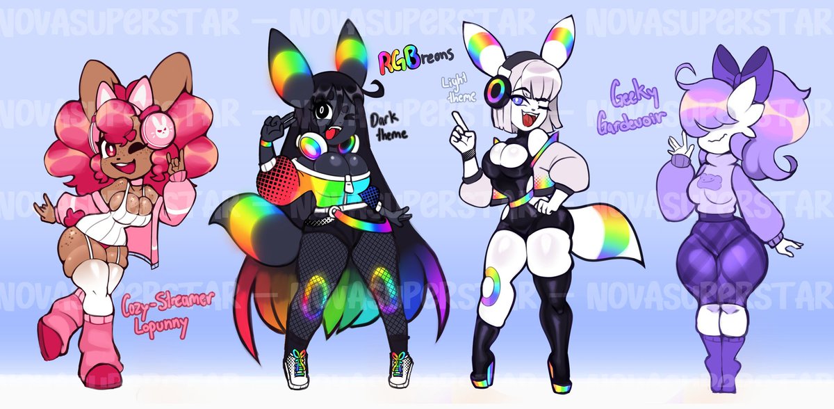 Only 12 hours left👀 

Lopunny 🌸 Cozy Streamer 🌸
 ych.commishes.com/auction/show/4…
📚 Nerdy Gardevoir 📚 
 ych.commishes.com/auction/show/4…
🤍🌈RGBreon (Light Mode)🌈🤍
 ych.commishes.com/auction/show/4…
🖤🌈RGBreon ( Dark Mode )🌈🖤 (Sb offered)
 ych.commishes.com/auction/show/4…