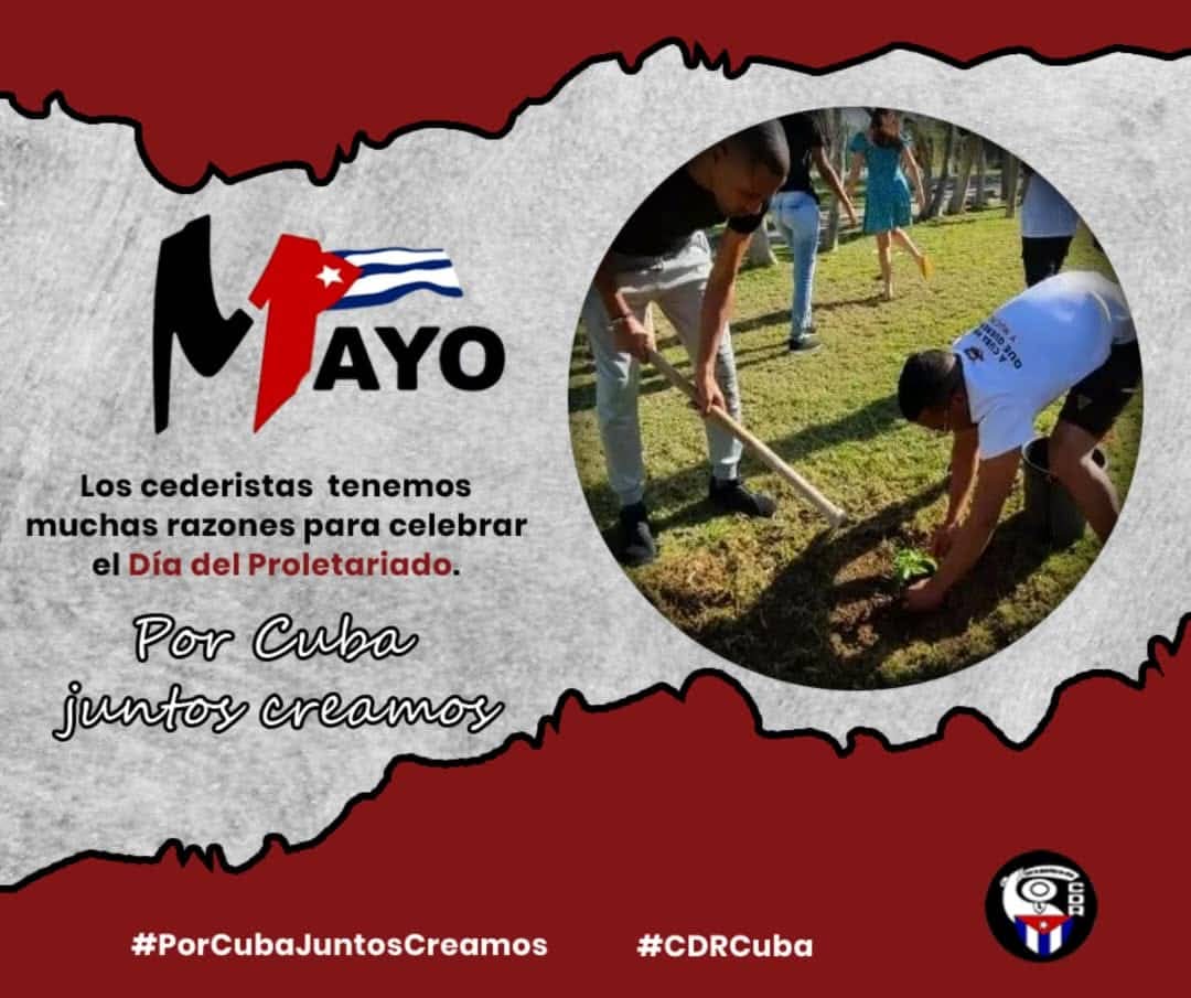 Buenos días vecino 🌞

🇨🇺Este #1Mayo estaremos celebrando el DÍA INTERNACIONAL DEL PROLETARIADO. Los cederistas en las comunidades realizan por la fecha trabajos voluntarios pues #PorCubaJuntosCreamos. 

#CDRCuba #Cuba