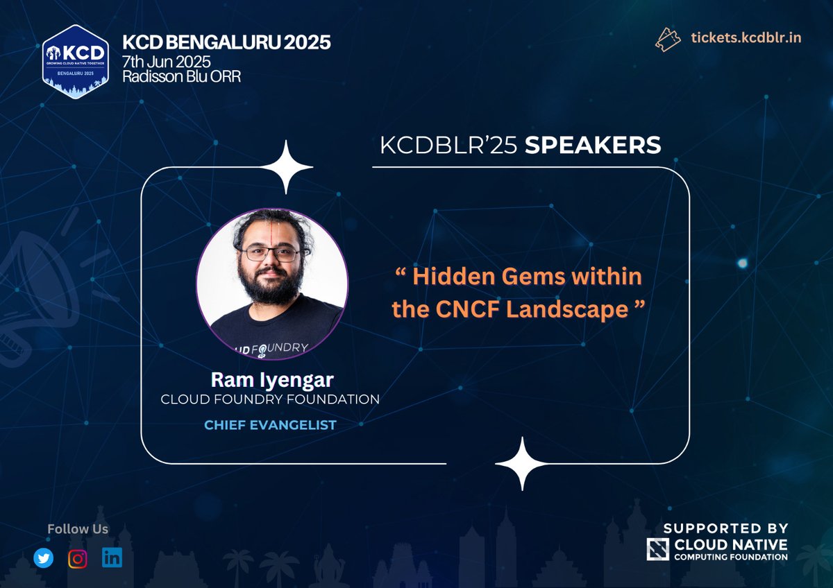 Kubernetes Community Days Bengaluru (@kcdbengaluru) on Twitter photo There's more to the CNCF landscape than meets the eye! 🤔
Join <a href="/ramiyengar/">Ram Iyengar</a> (Ram Iyengar) from Cloud Foundry Foundation at KCD Bengaluru 2025 as he uncovers the "Hidden Gems within the CNCF Landscape" — projects and tools you might be overlooking but absolutely need to know There's more to the CNCF landscape than meets the eye! 🤔
Join <a href="/ramiyengar/">Ram Iyengar</a> (Ram Iyengar) from Cloud Foundry Foundation at KCD Bengaluru 2025 as he uncovers the "Hidden Gems within the CNCF Landscape" — projects and tools you might be overlooking but absolutely need to know