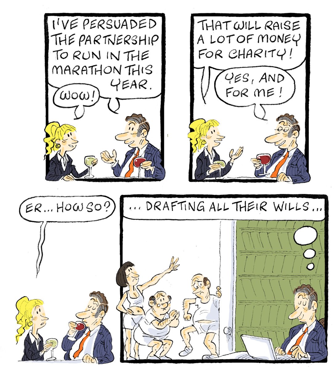 QcCartoon's tweet photo. When Lawyers Run the London Marathon... https://t.co/ypdyVuDeNO