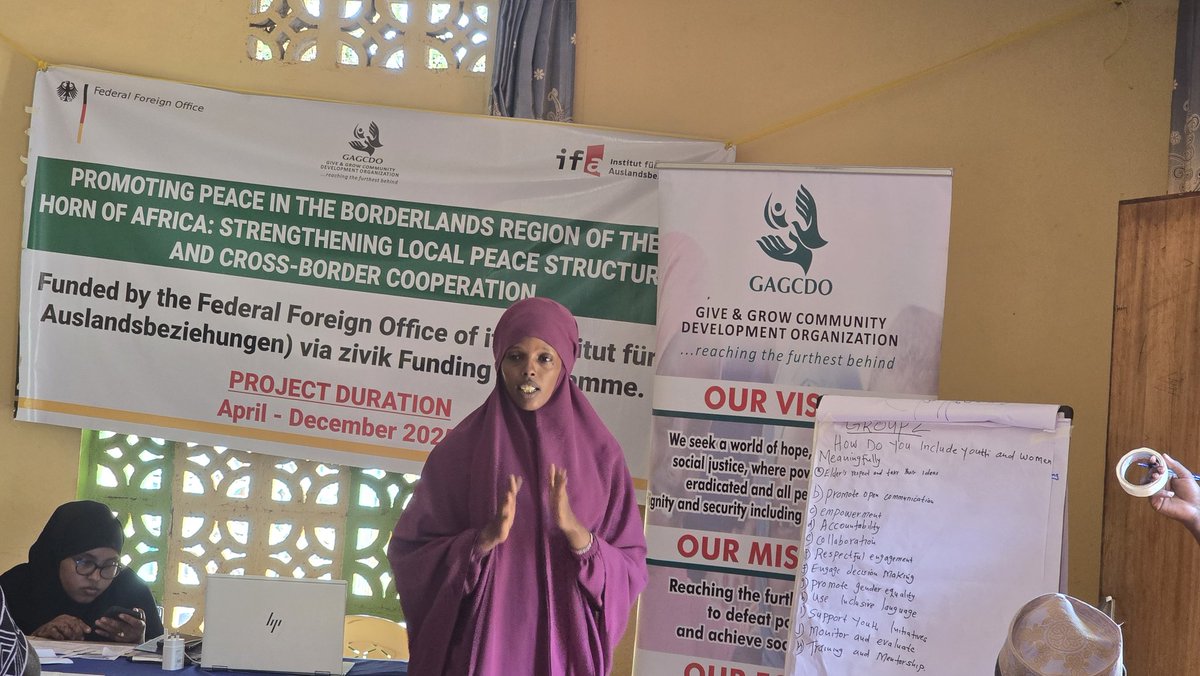 GiveAndGrowCom1's tweet photo. Today we successfully concluded a vibrant community workshop on strengthening traditional conflict resolution mechanisms in the Mandera Triangle #Rhamu(kenya ) _ #Sade (Ethiopia) corridor. Elders, women, and youth came together to revive and adapt indigenous peacebuilding practices for a stronger, united future. The project is supported by @das_ifa - Institut für Auslandsbeziehungen ’s @Zivikfunding Programme  with funds from @AuswaertigesAmt  (Federal Foereign Office).
 #PeaceBuildin @GermanyinKenya  #Mandera #GAGCDOImpact #zivikfunding