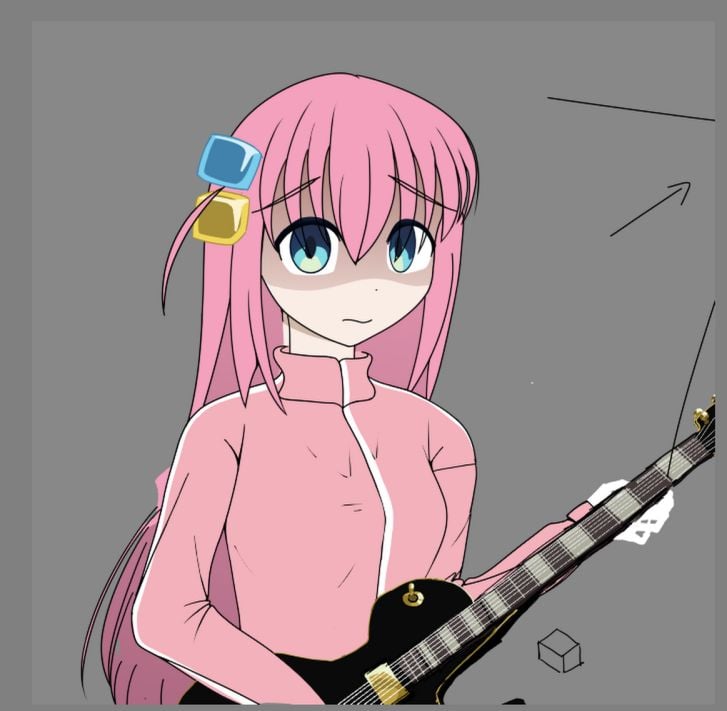 Frakitss's tweet image. i don't rlly like this art piece but i'll upload it nonetheless #art #BocchiTheRock #btr