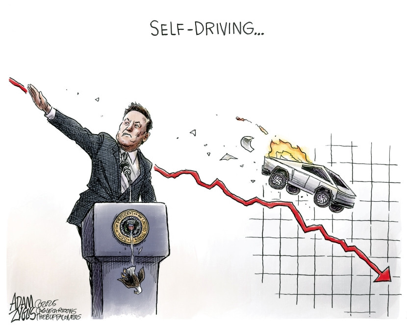 Self-driving right off a cliff.