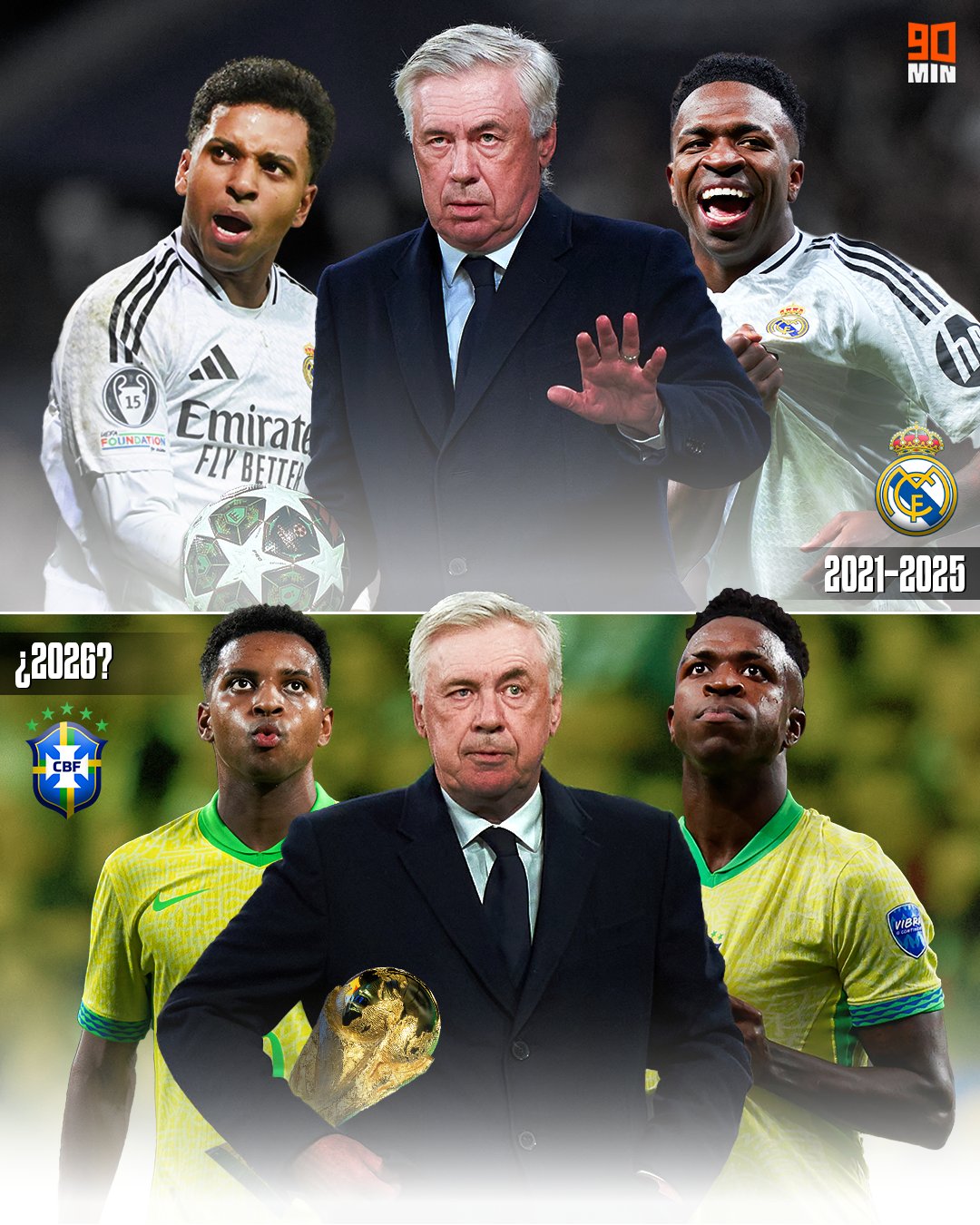 90min on X: "Carlo Ancelotti could be closer to leaving Real Madrid after  their latest loss. 😬 Would he be the right man to lead Brazil back to  glory? https://t.co/hYVTSix5O2" / X