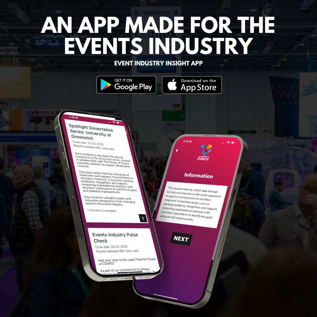 The Event Industry Insight App!📱 With new research, industry news, and so much more, our app is great for showcasing the data and research found in the UK Events Industry.

With 2 clicks, you can have unparalleled access to the Industry.

Download here: apps.apple.com/gb/app/event-i…