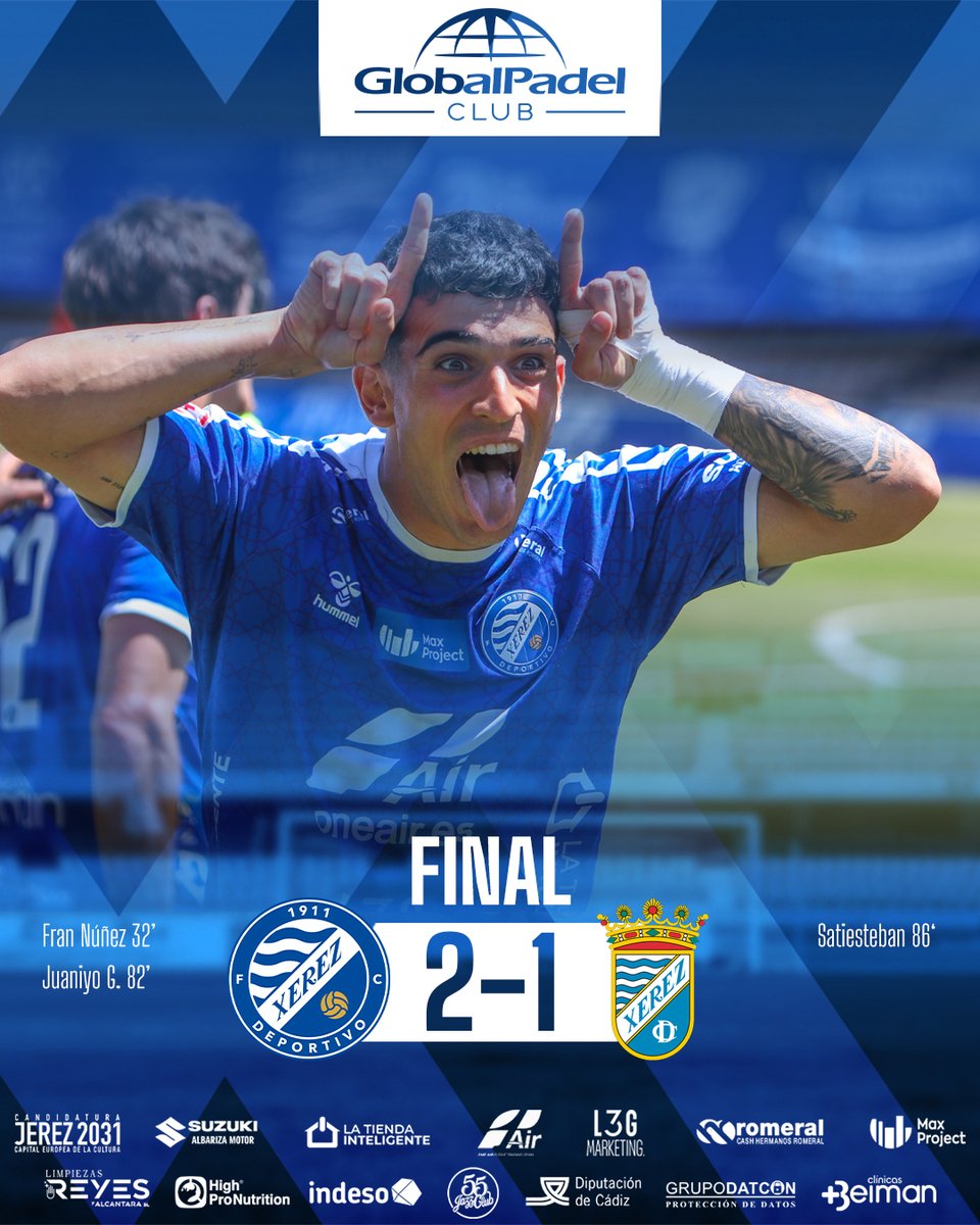 XEREZ DEPORTIVO (@xerezdfc) on Twitter photo 90' ⏱️⚽ | 2⃣-1⃣ | ¡FINAAAAAAL! ¡FINAAAAAL! ¡FINAAAAAL!
🚀 𝐒𝐎𝐌𝐎𝐒 𝐃𝐄 𝐒𝐄𝐆𝐔𝐍𝐃𝐀 𝐅𝐄𝐃𝐄𝐑𝐀𝐂𝐈Ó𝐍
📻 xerezdfcradio.com
🤝 Patrocinado por <a href="/ClubGlobalPadel/">GlobalPadel</a>
💙🤍 #XerezDeportivoXerezCD 🟠⚫ 90' ⏱️⚽ | 2⃣-1⃣ | ¡FINAAAAAAL! ¡FINAAAAAL! ¡FINAAAAAL!
🚀 𝐒𝐎𝐌𝐎𝐒 𝐃𝐄 𝐒𝐄𝐆𝐔𝐍𝐃𝐀 𝐅𝐄𝐃𝐄𝐑𝐀𝐂𝐈Ó𝐍
📻 xerezdfcradio.com
🤝 Patrocinado por <a href="/ClubGlobalPadel/">GlobalPadel</a>
💙🤍 #XerezDeportivoXerezCD 🟠⚫