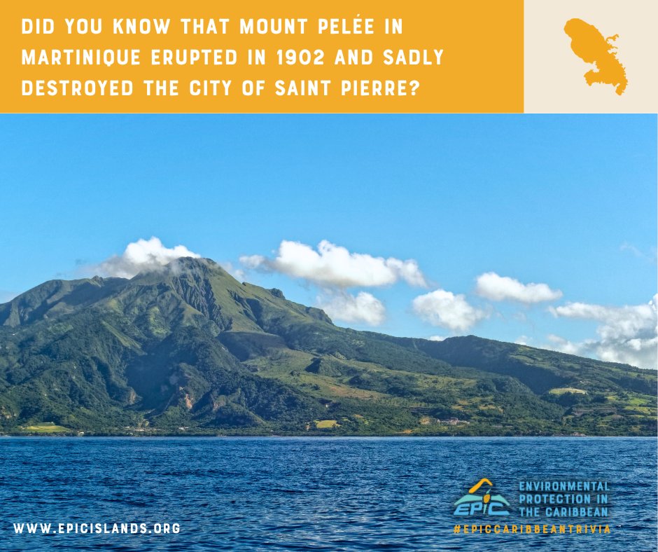 In 1902, Martinique’s Mount Pelée erupted, destroying the city of Saint-Pierre and claiming 30,000+ lives. One of the deadliest volcanic events of the 20th century—now a UNESCO Biosphere Reserve. 🌋

#EPICCaribbeanTrivia #Martinique #MountPelee #VolcanoFacts
