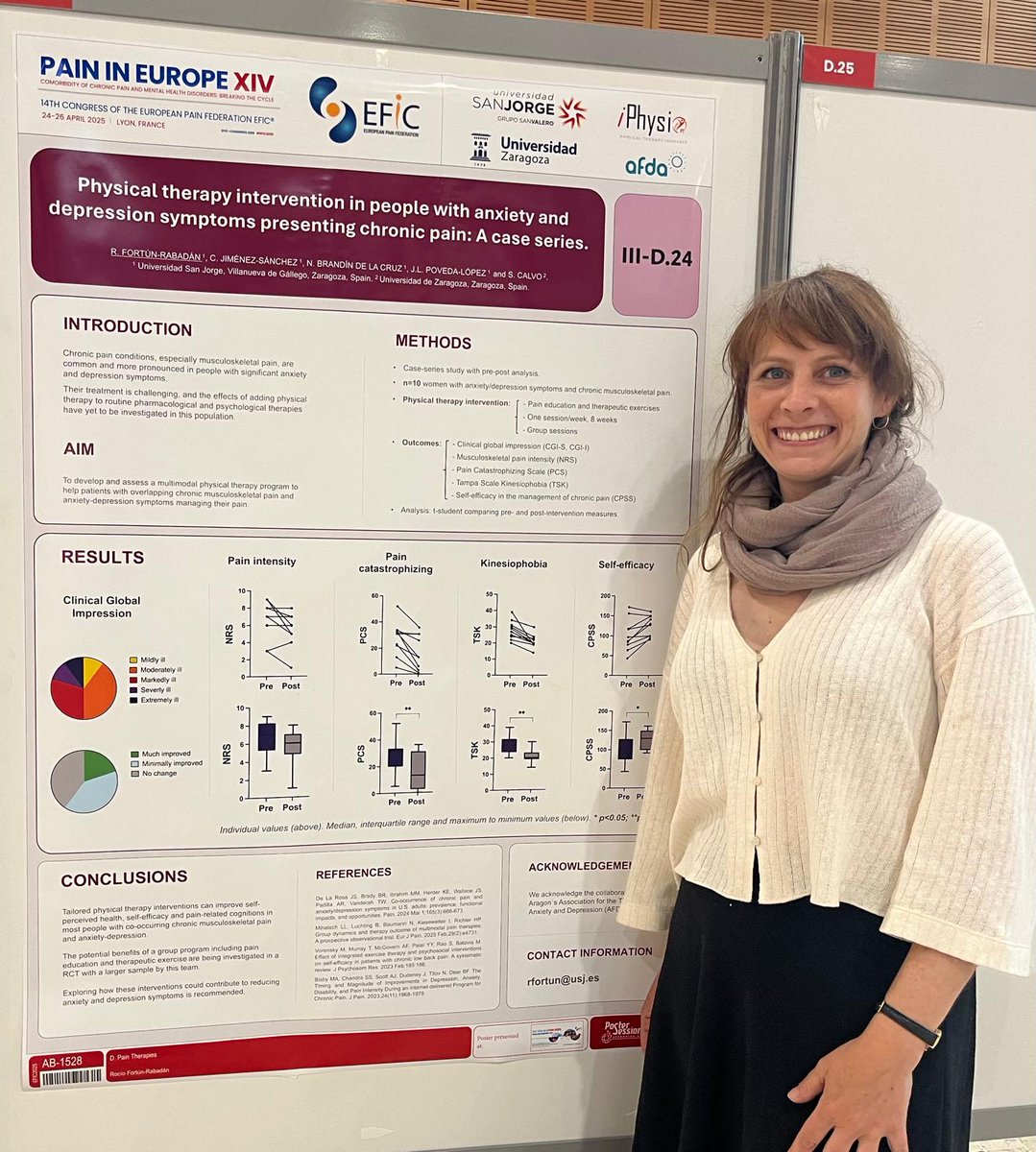Grupo de Investigación iPhysio - USJ (@iphysiousj) on Twitter photo ¡Hemos presentado en el #EFIC2025 de Lyon los resultados del proyecto sobre #fisioterapia en #dolorcrónico y #saludmental! Un gran avance para un abordaje integral. Gracias a #AFDA y <a href="/ASAPME/">ASAPME Aragón</a>
<a href="/_usj_/">Universidad San Jorge</a> <a href="/InvestigaUSJ/">Investigación USJ</a> <a href="/FisioterapiaUSJ/">Fisioterapia USJ</a> <a href="/iHealthyEU/">iHealthy Research Group</a> ¡Hemos presentado en el #EFIC2025 de Lyon los resultados del proyecto sobre #fisioterapia en #dolorcrónico y #saludmental! Un gran avance para un abordaje integral. Gracias a #AFDA y <a href="/ASAPME/">ASAPME Aragón</a>
<a href="/_usj_/">Universidad San Jorge</a> <a href="/InvestigaUSJ/">Investigación USJ</a> <a href="/FisioterapiaUSJ/">Fisioterapia USJ</a> <a href="/iHealthyEU/">iHealthy Research Group</a>