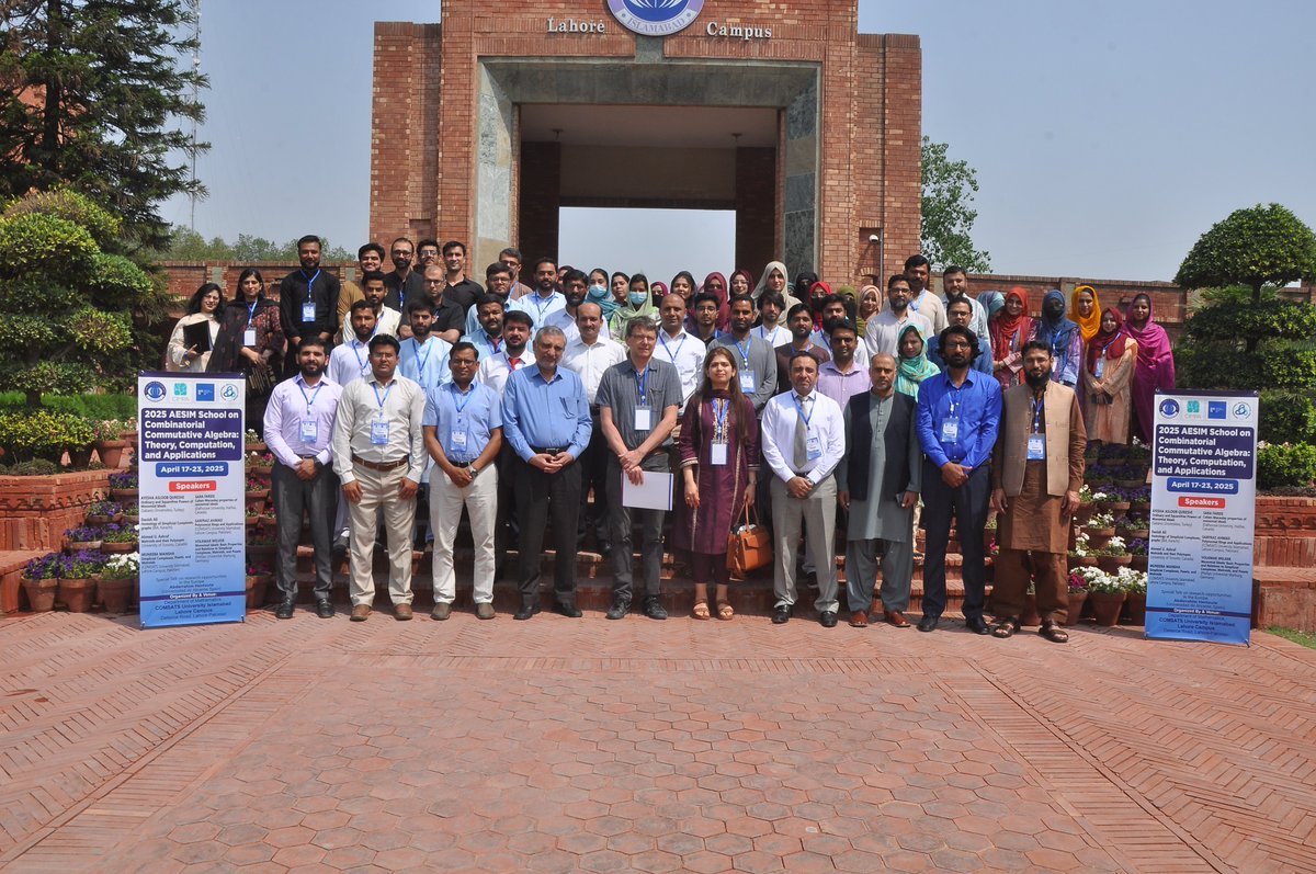 CIMPA_Math's tweet image. 😊 A look back at the AESIM school "Combinatorial Commutative Algebra: Theory, Computation, and Applications", held at COMSATS University Islamabad (Pakistan) from April 17 to 23, 2025!
#CIMPA #Mathematics #Research #InternationalCooperation #AESIM #Pakistan #COMSAT