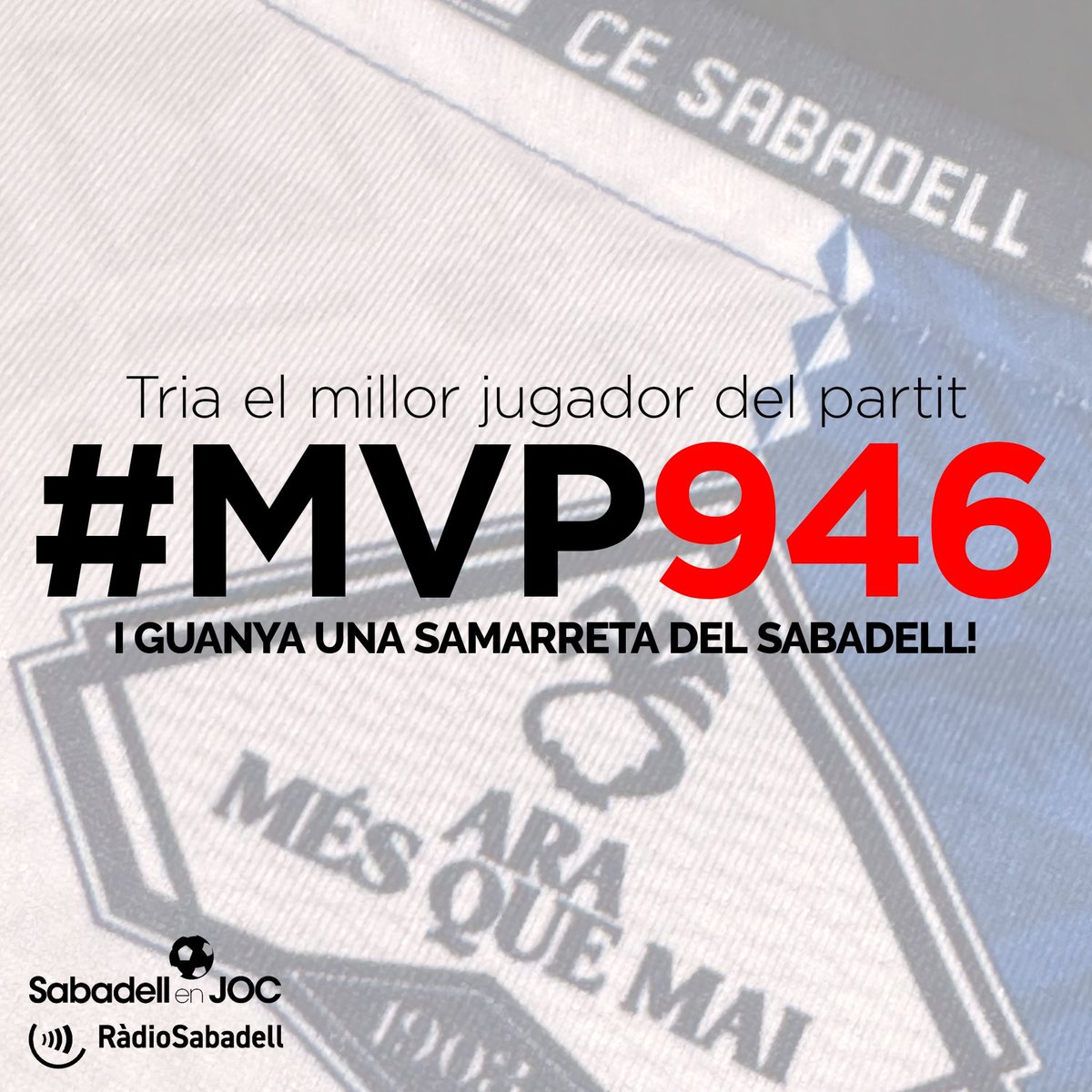 ⚽️ #SabadellBadalonaFutur | Arlequinats, qui ha estat el jugador més destacat de la maneta d’avui? 

Posem en joc la samarreta del mes d’abril signada pels jugadors del <a href="/CESabadell/">CE Sabadell 🧅</a>. Participa fins demà a les 14h fent servir l’etiqueta #MVP946