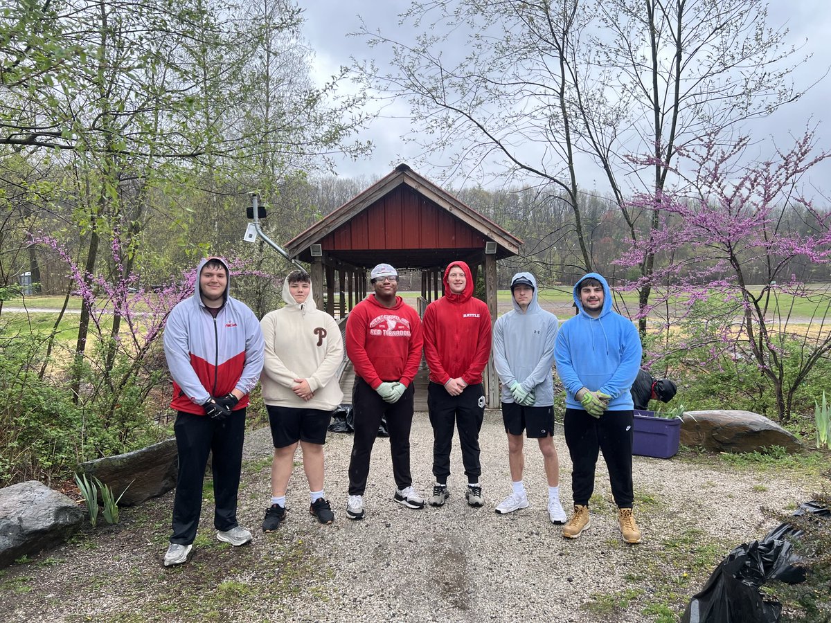 Big thanks to our guys who braved the rain yesterday morning &amp; helped out at the annual Earth Day Cleanup at the Veterans’ Memorial Complex in Kulpmont!  #GBR