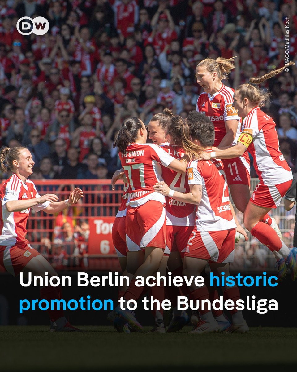History made! 

Union Berlin's women are headed to the Bundesliga!

Next season, Germany's capital will once again have two top-flight teams — and Hertha's not one of them 😉