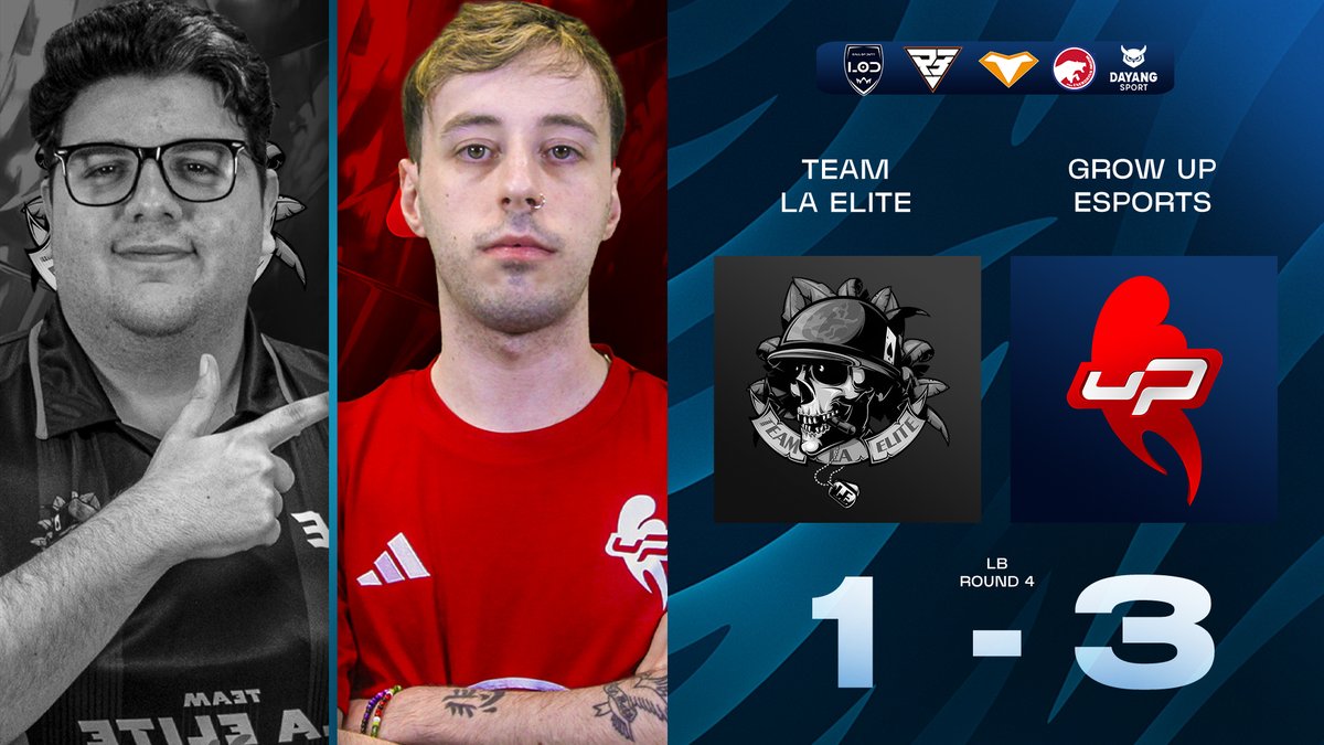 TENEMOS SORPRESA PATROCINADA POR PORTUGAL!
<a href="/TeamLaElite/">Team La Élite</a> 1-3 vs Grow Up Esports
La Elite queda eliminada del torneo ❌