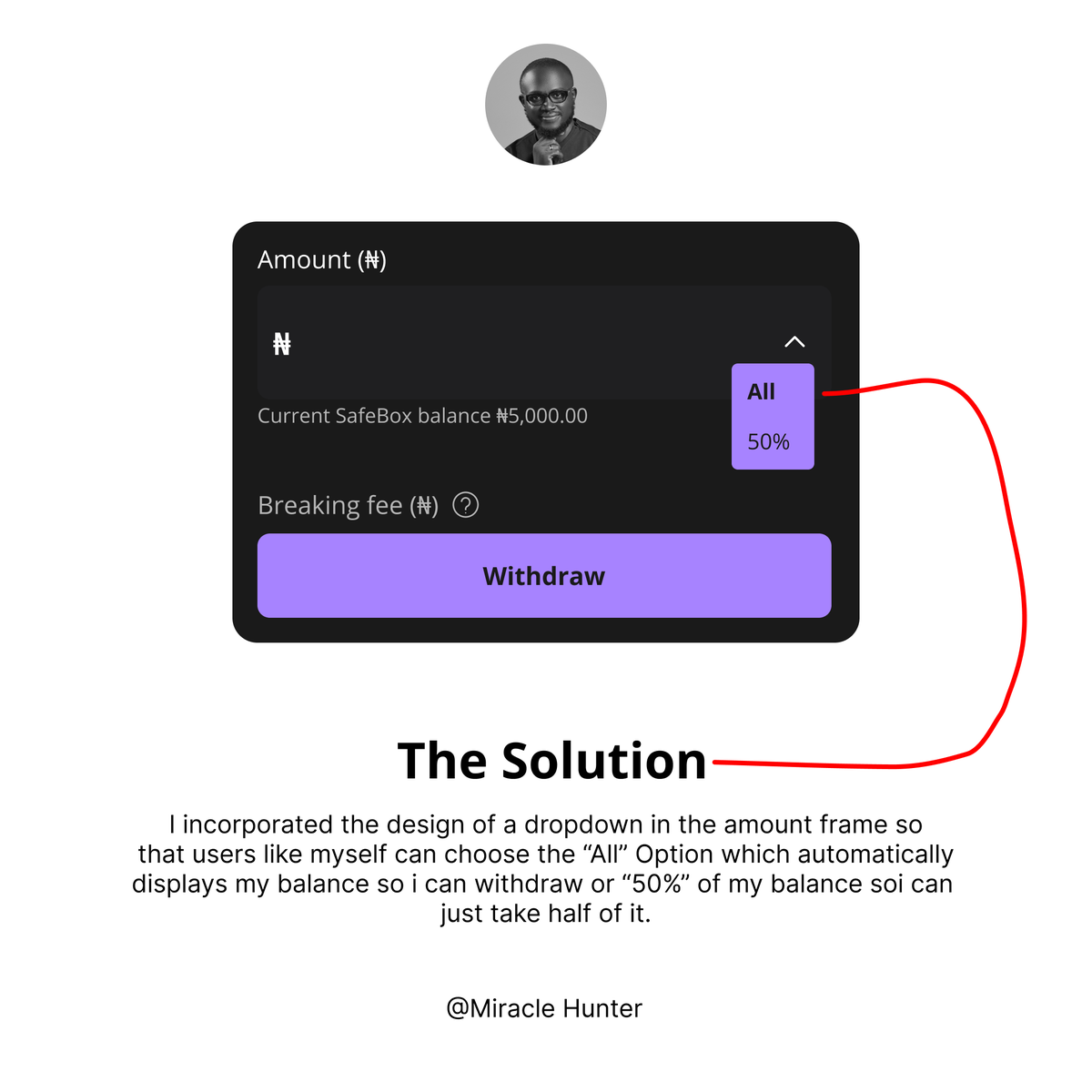 MiracleHunter_'s tweet photo. Dear @OPay_NG I have been using the Safebox feature of the Opay app for a while now and discovered that withdrawing can sometimes be stressful because I have to type the amount manually. As a product designer, I proposed a solution. Look through — I hope it works. https://t.co/AKvRLXnzwO