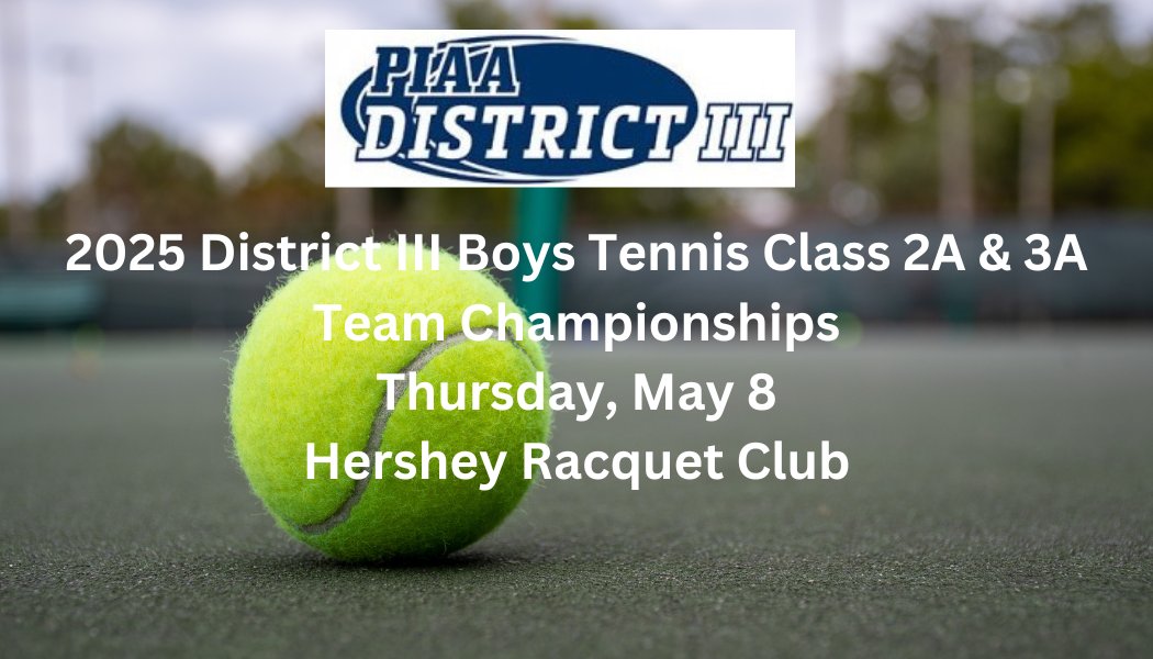 The fields are set for the PIAA District III Class 2A &amp; Class 3A boys team tennis tournaments. The action gets underway Tuesday, April 29. Check out the brackets here piaad3.org/sports/mens-te…