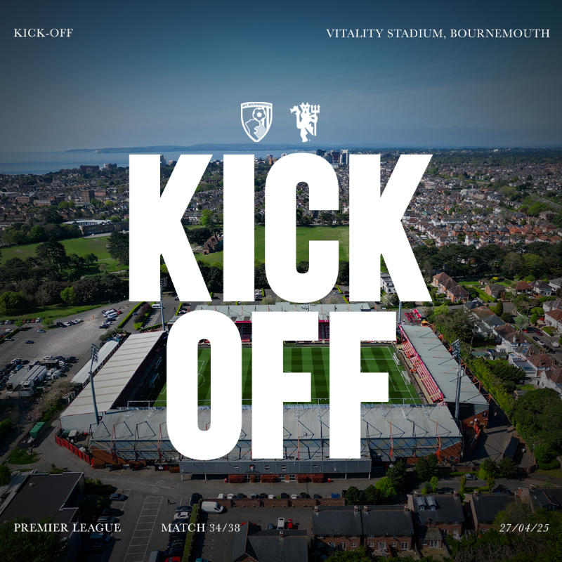 ManUtd's tweet photo. ▶️ We're under way in Bournemouth. United! 🇾🇪

#MUFC || #BOUMUN