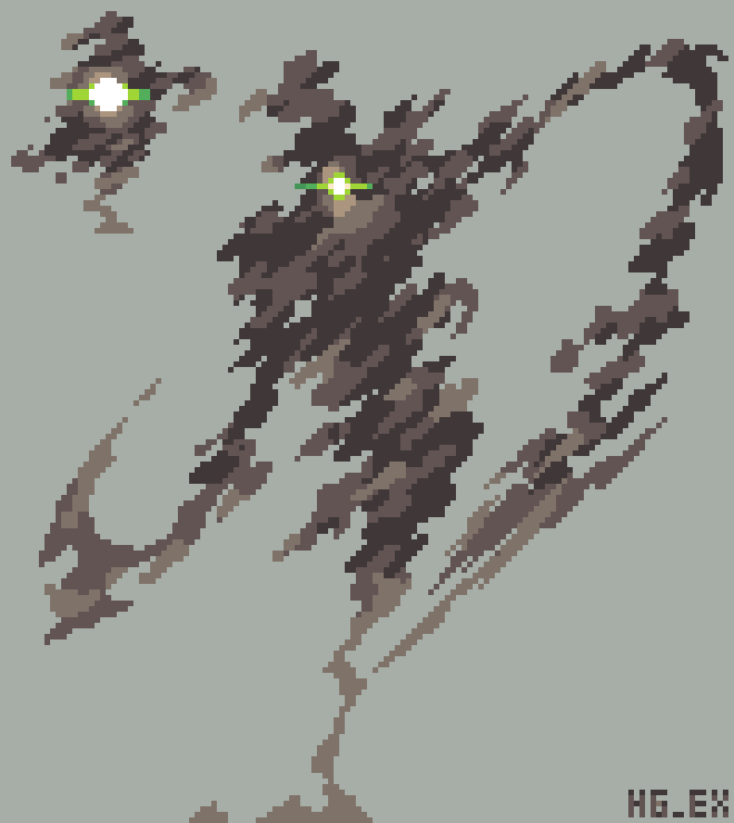 HG_EX's tweet photo. ドット絵「きりさきかかし:大小2体」
 #ドット絵 #pixelart #dotpict #ピクセルアート https://t.co/phIxpQGrAb