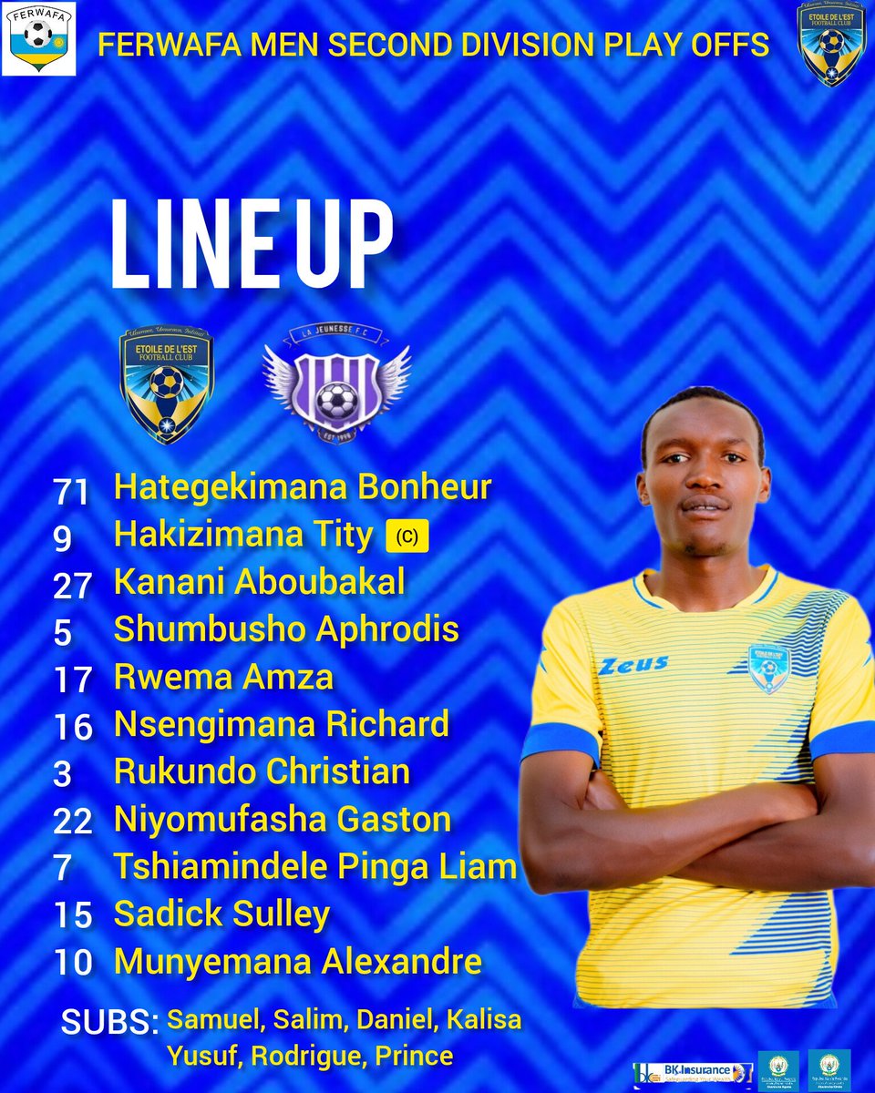ETOILE DE L'EST FC (@etoile_fc) on Twitter photo FERWAFA MEN SECOND DIVISION
#LiNEUP
Etoile de l'est vs La Jeunesse FC
๐๏ธ Ngoma Stadium
๐
<a href="/FERWAFA/">Rwanda FA</a> <a href="/KireheDistrict/">Kirehe District</a>
<a href="/NgomaDistrict/">Ngoma District</a> <a href="/lajeunessefc/">lajeunessefc</a> FERWAFA MEN SECOND DIVISION
#LiNEUP
Etoile de l'est vs La Jeunesse FC
๐๏ธ Ngoma Stadium
๐
<a href="/FERWAFA/">Rwanda FA</a> <a href="/KireheDistrict/">Kirehe District</a>
<a href="/NgomaDistrict/">Ngoma District</a> <a href="/lajeunessefc/">lajeunessefc</a>