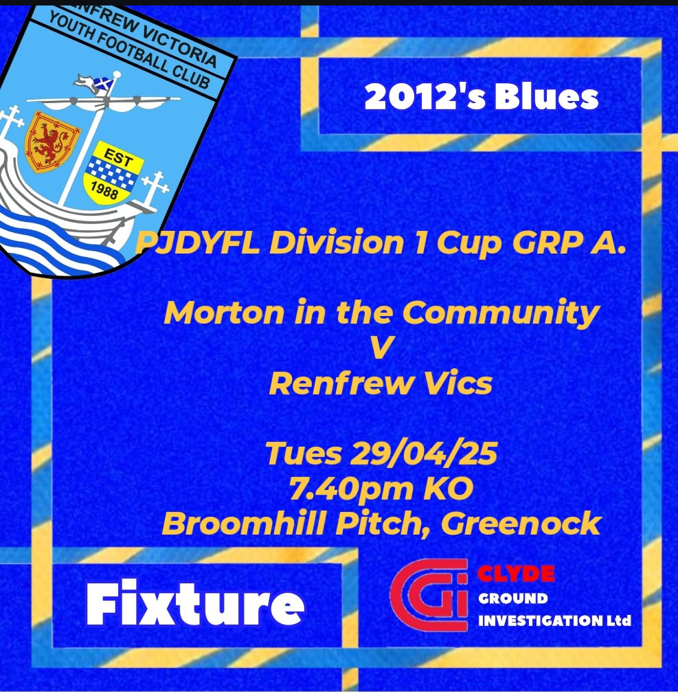Games coming thick and fast for the team. Next they travel to face <a href="/MortonCommunity/">Morton in the Community</a> 2012s in the Divisional Cup. The boys will be looking to bounce back from the disappointment of our semi final defeat at the weekend. Should be a cracker.