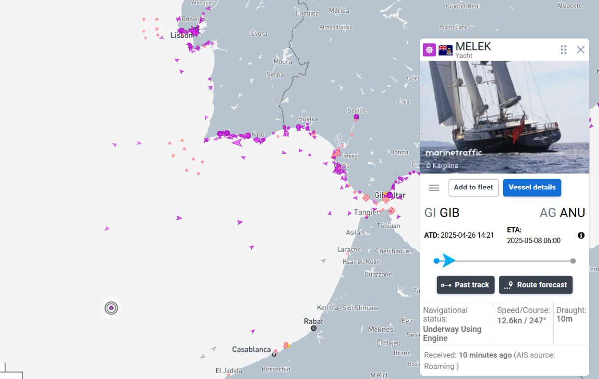 AequantH2's tweet image. The most beautiful #PeriniNavi sailing yacht owned by Turkish entrepreneur Turgay Ciner (Monterey Ventures LTD) leaves our waters😎 
⛵️SV MELEK (IMO: 9586253)
🇰🇾 KY flag, LOA 56 m (183&apos;)  
GIBRALTAR [GI] —&amp;gt; ANTIGUA [AG]  
Viareggio IT shipyard 2010 &amp;amp; Perini Navi design…